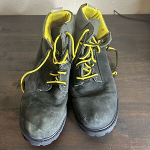 Timberland Premium 6 in Waterproof Boots - Boys Size 7 Black Grey Yellow